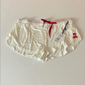 Psycho Bunny White Womans Model Shorts lrg lounge
